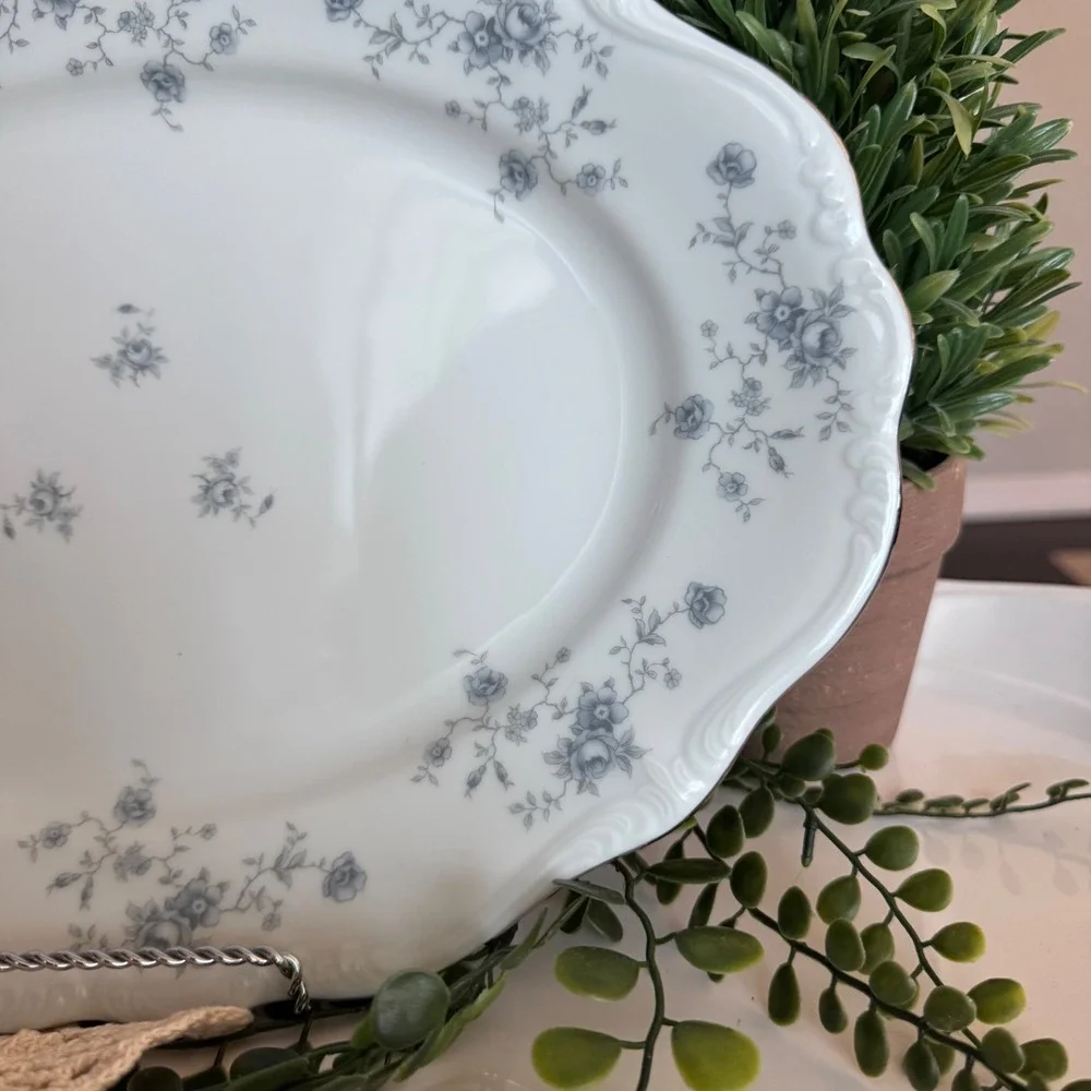 Johann Haviland Blue Garland Oval Serving Platter 13 Inch Bavaria  Fine China